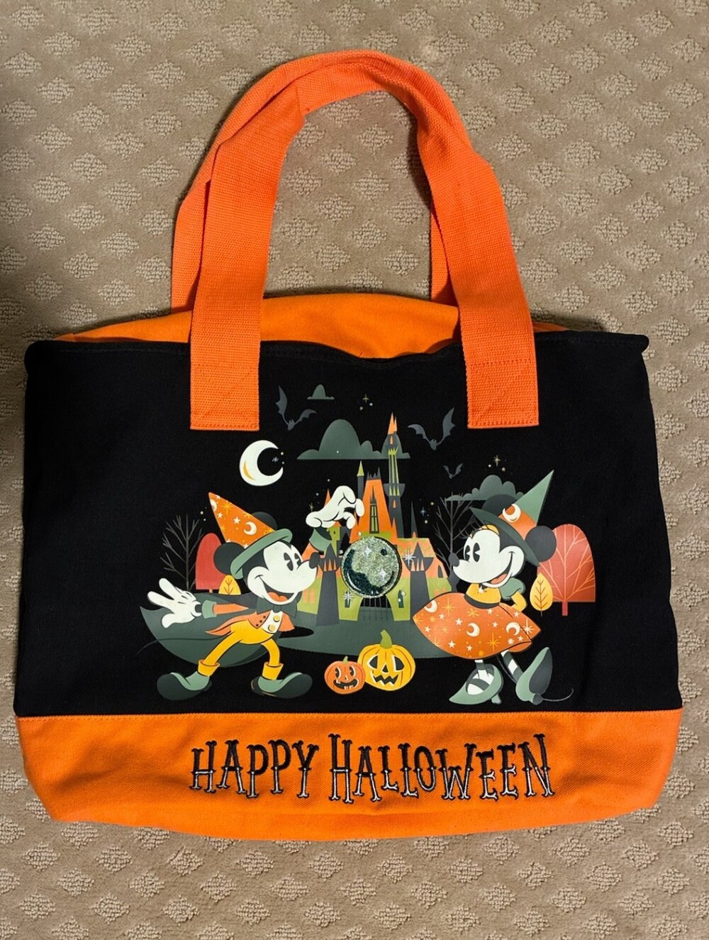 2025 Disney Halloween Trick-or-Treat Tote Bag - Orange & Black